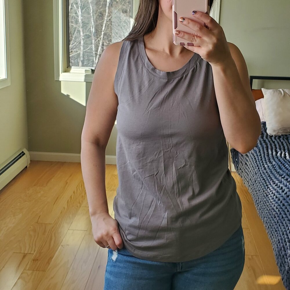 Alternative Apparel relaxed fit dark gray tank top modal blend